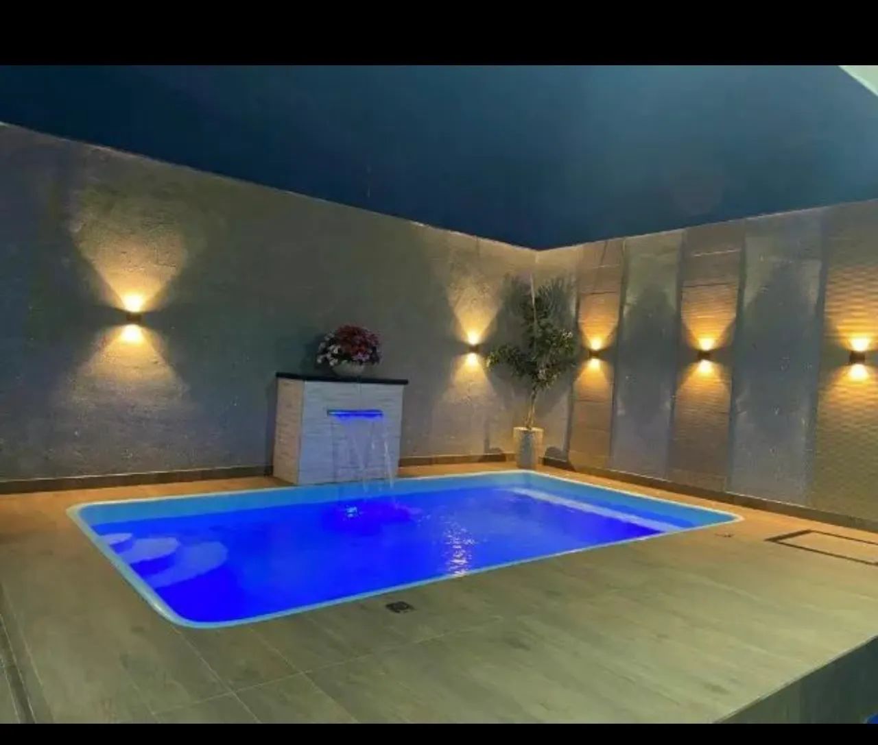Linda piscina iluminada de 5 metros / completa 