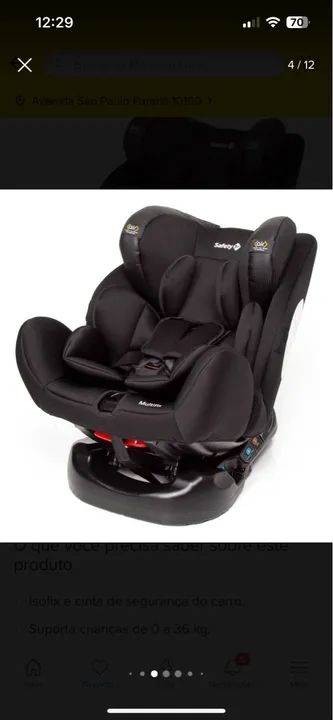 Oportunidade Cadeira para carro isofix Safety 1st