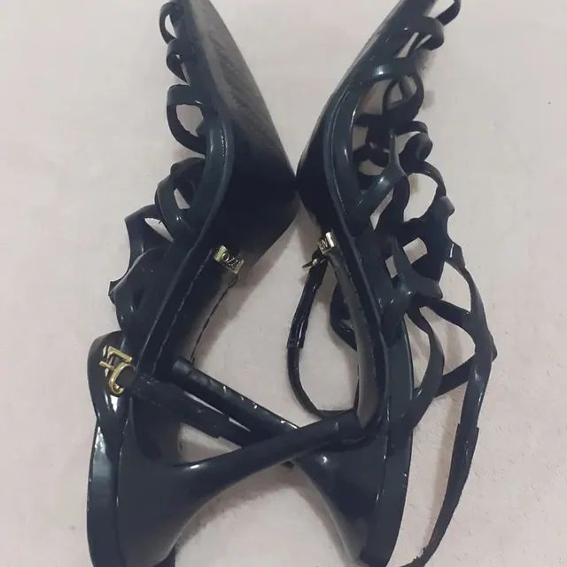 Sandália Preta Trançado Marca Arezzo Número 38 - Foto 3