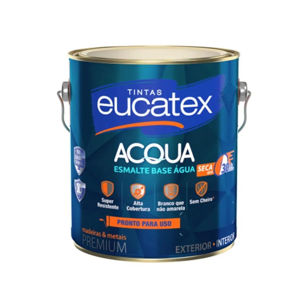 Esmalte Base Água Premium Acqua 3,6 Litros Branco Fosco Eucatex