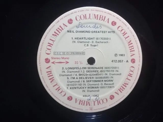 Disco Lp Vinil  Neil Diamond Greatest Hits 1983 - Foto 4