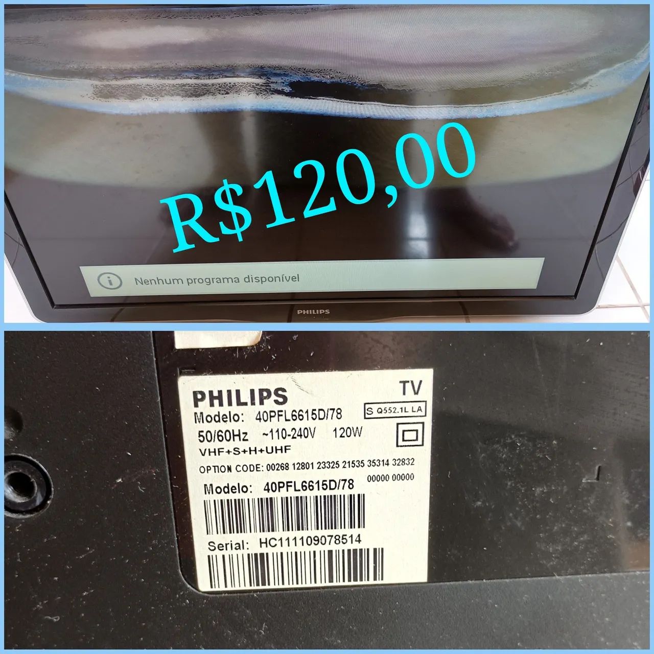 TV Philips 40" ambilight 