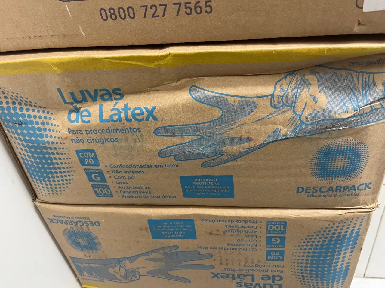 Luvas de Látex - 100 unidades - G