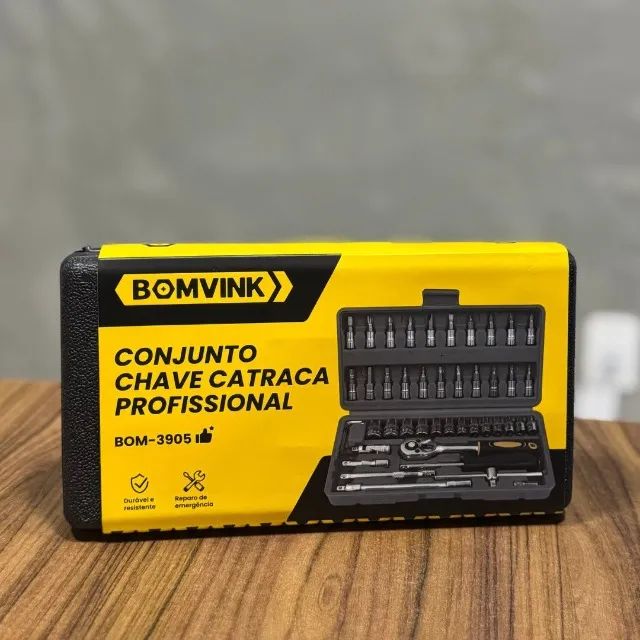 Kit Jogo De Chaves Catraca Canhão Reversível Profissional; - Foto 4