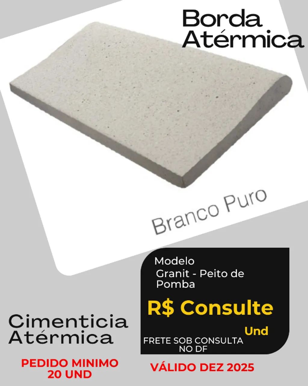 Borda para Piscinas Atérmica Oferta 33 x 16 x 1,5cm - Peito de Pomba.  - Foto 4
