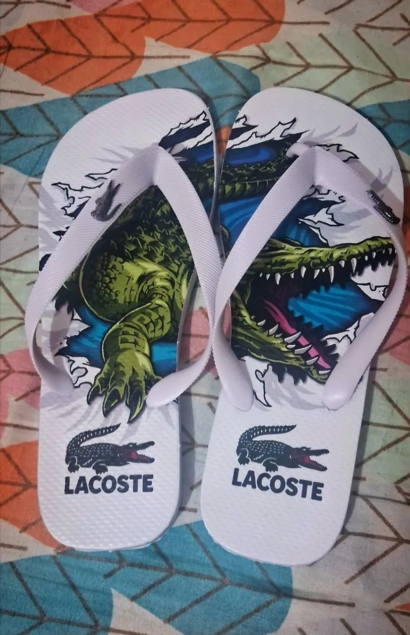 Chinelo Lacoste Crocodilo - Novo e Original