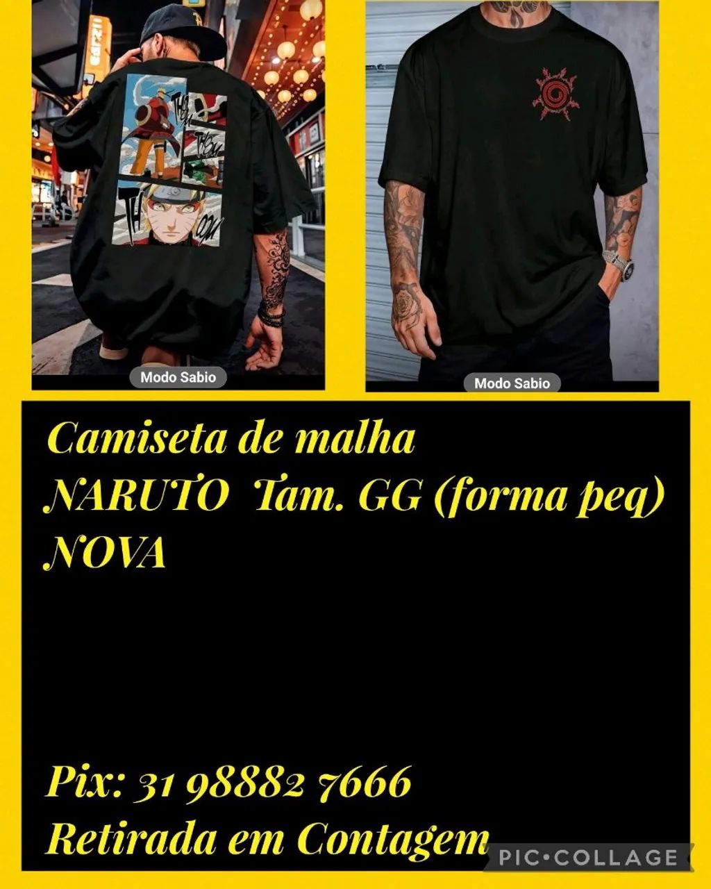 NARUTO Blusa malha de algodão do NARUTO.  OPORTUNIDADE 