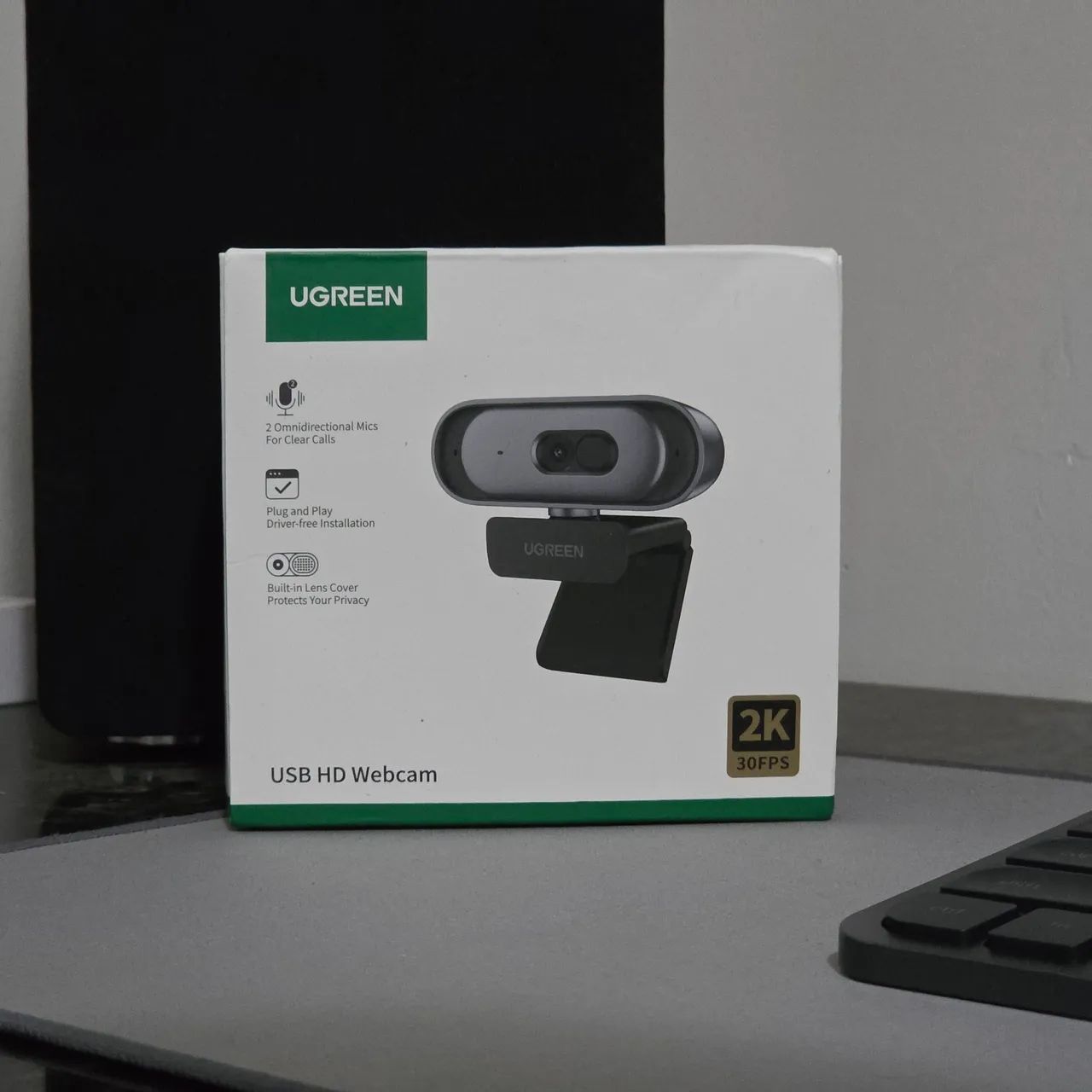 Webcam UGREEN 2K 30FPS com Microfone Duplo