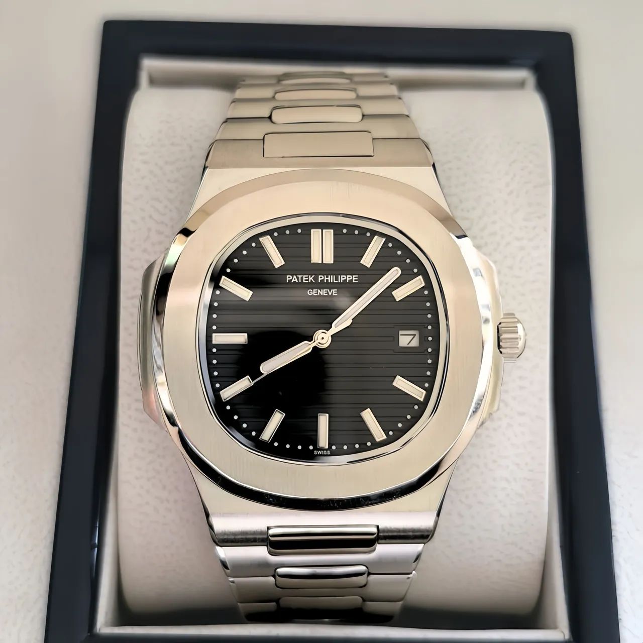 Relógio Patek Philippe Geneve Nautilus Automático Fundo de Vidro Aço Inoxidável - Novo
