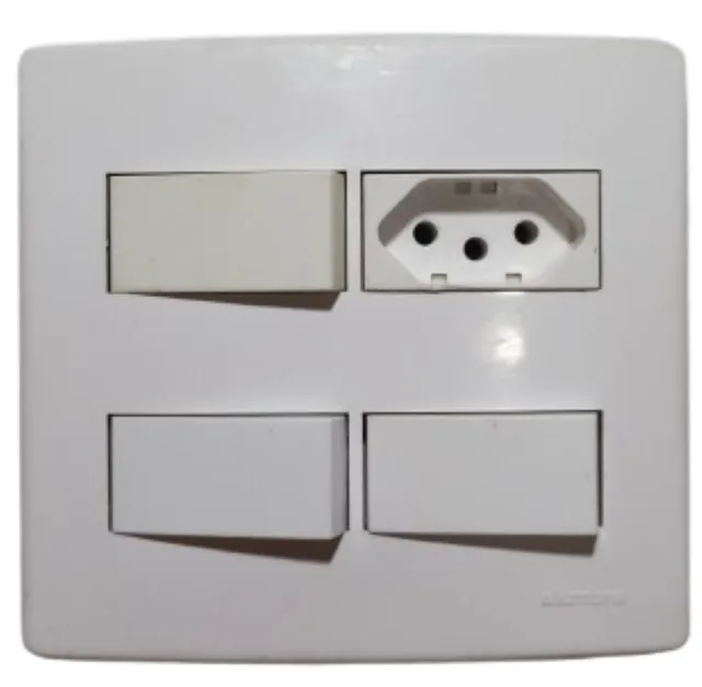 Conjunto 3 Interruptor Simples 1 Tomada 10a 4x4 Br Alumbra
