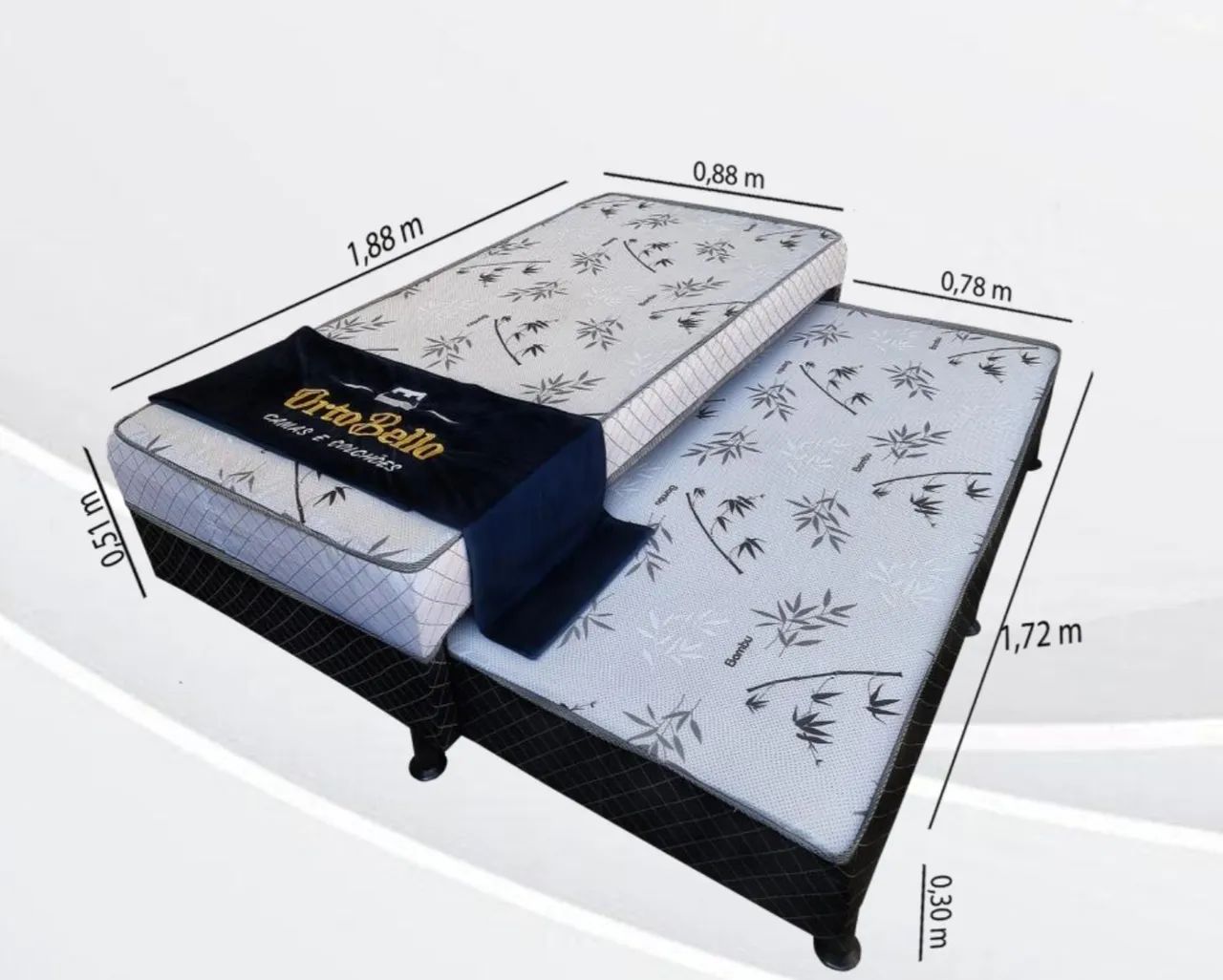 Cama Box Solteiro Mônaco D28 com auxiliar  - Entrega Rápida 