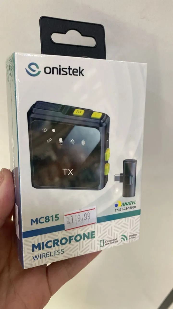 Microfone De Lapela Sem Fio Wireless 2.4ghz Usb-c Android -Para Celular - Loja Coimbra
