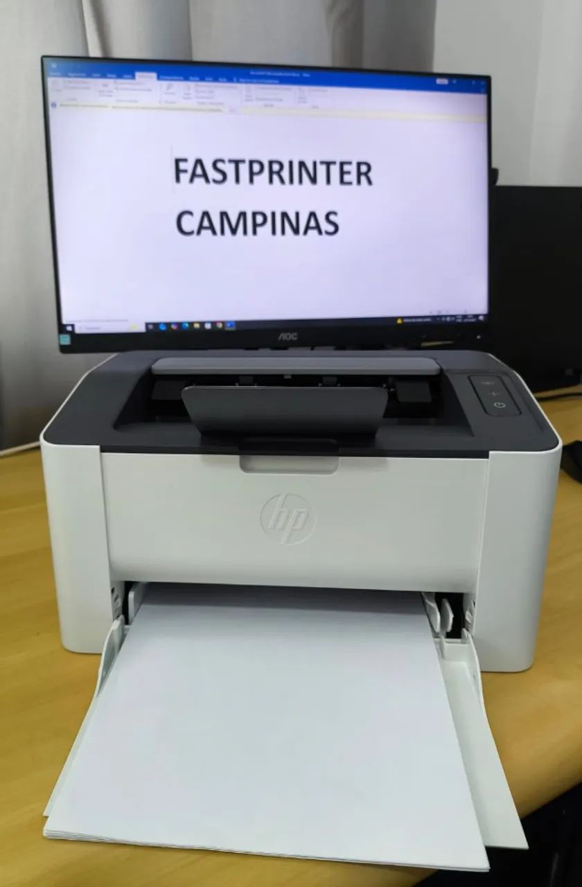 Impressora HP Laser 107W monocromática wifi e usb 110v - Foto 3