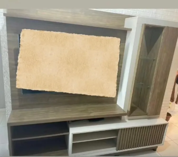 Painel para TV com Rack e Armário Lateral - Design Moderno