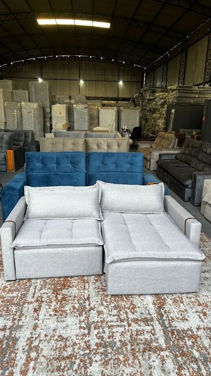 Sofa Retratil 4 Lugares em Linho  - Foto 4