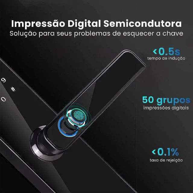 Fechadura Digital Haiz Touch com Biometria, Teclado Numérico e Smart Key Pro HZ-D3 à pront - Foto 2