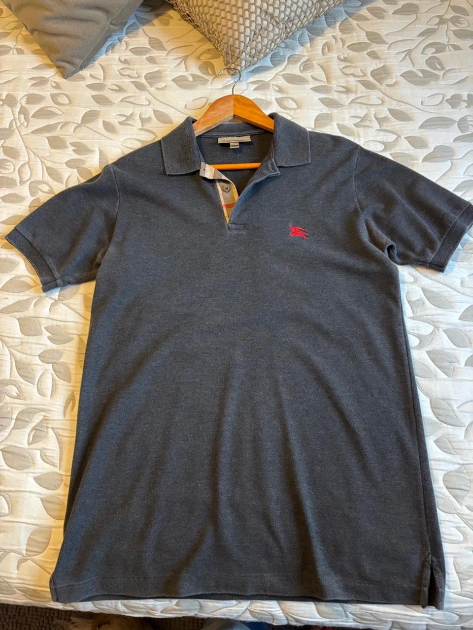 Polo Burberry Cinza Original 