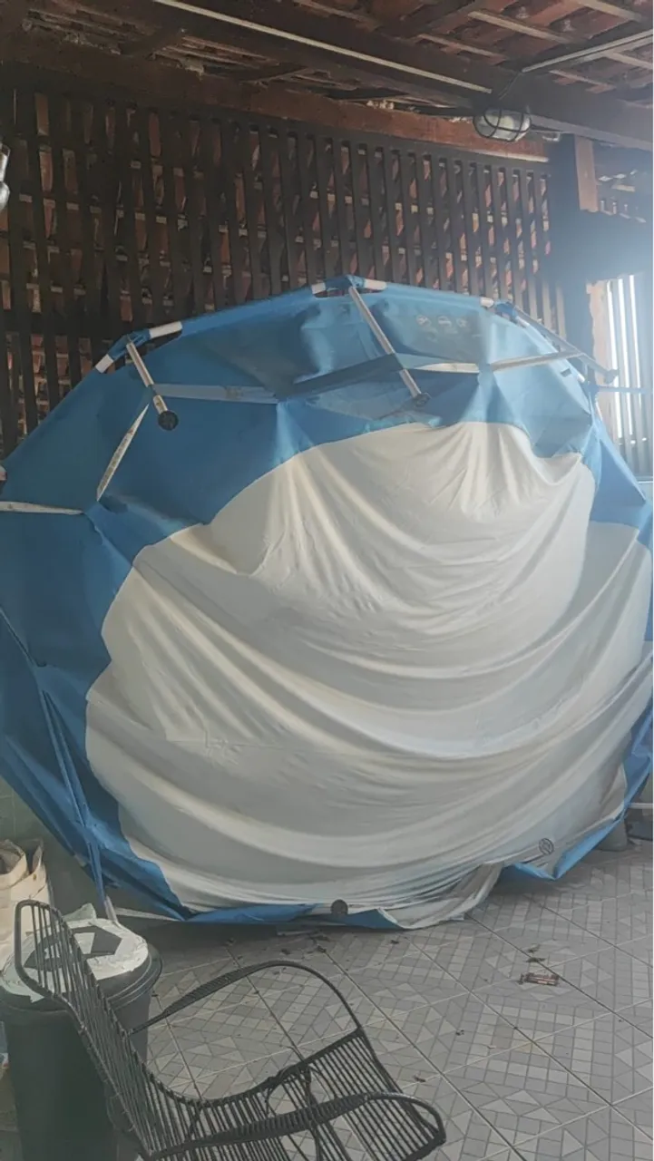 Ombrelone Azul e Branco