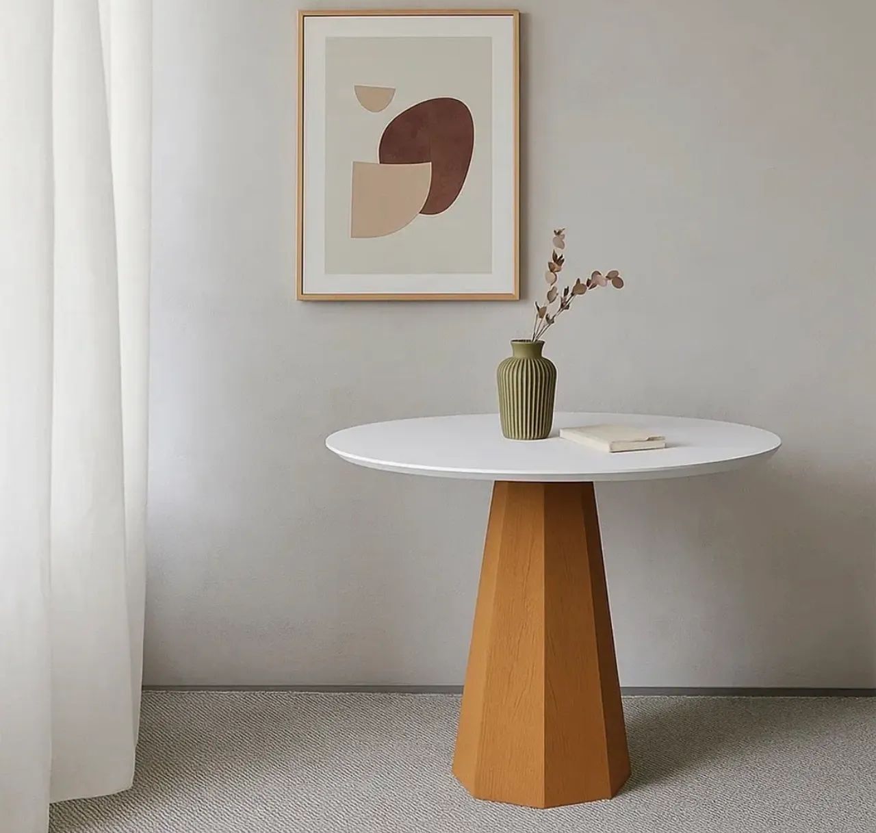 Mesa de Jantar com Vidro Redonda 100cm New Slim p43