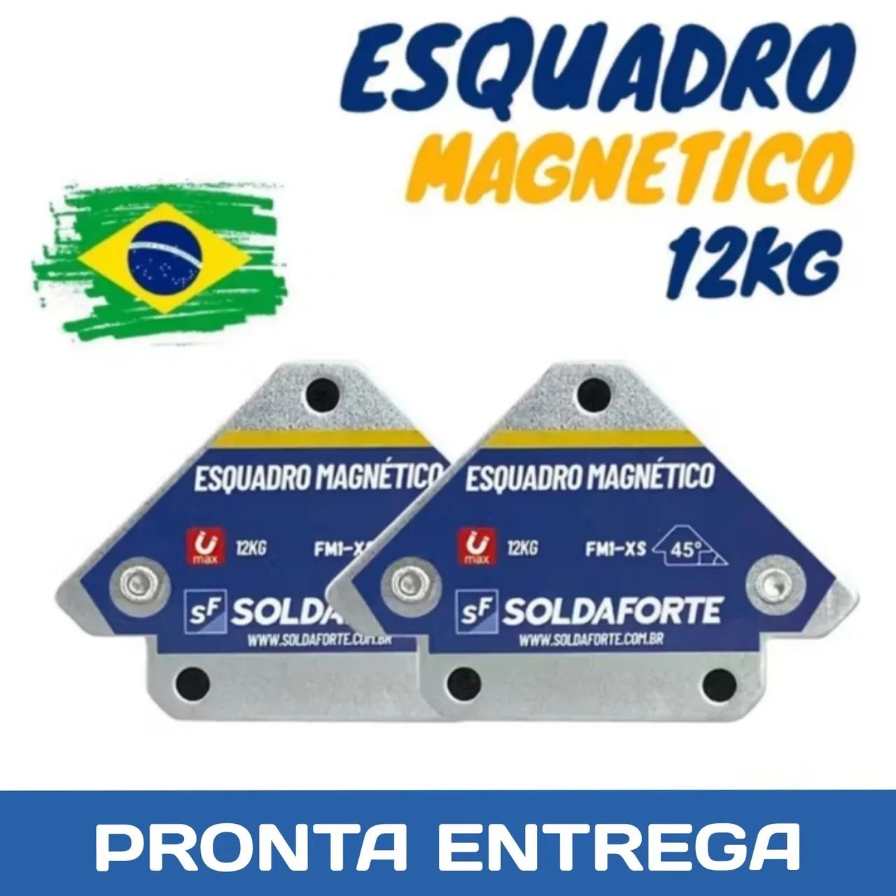 ESQUADRO MAGNÉTICO 12Kg - 02 PEÇAS