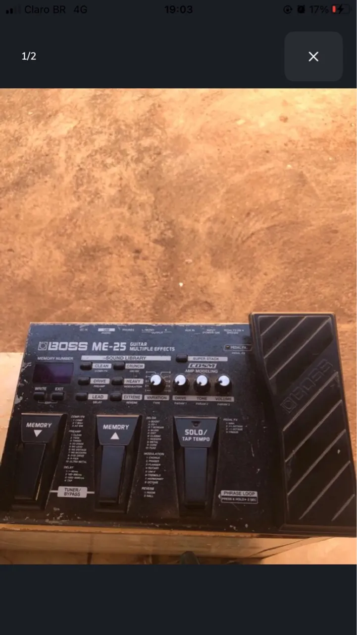 Pedaleira Boss ME-25 Guitarra + Fonte