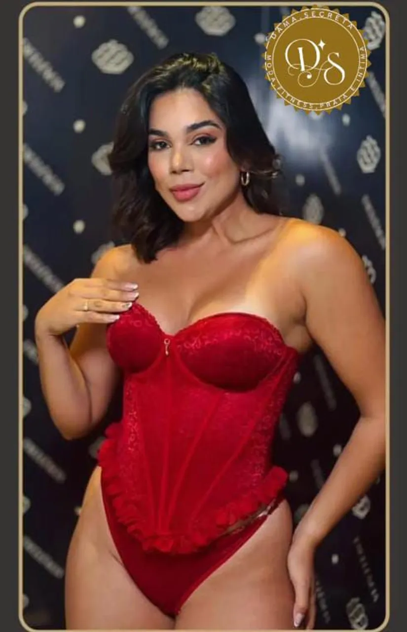Body Corset Vermelho Dama Secreta. Da Excelência lingerie.