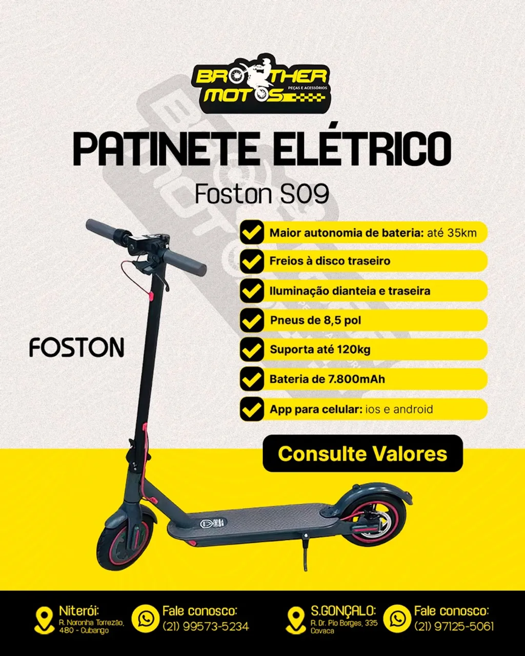 Patinete Elétrico Foston S09 - Mobilidade e Diversão!