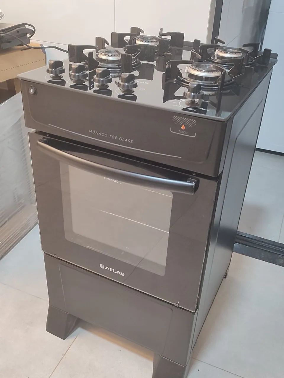 Fogão Atlas Monaco Top Glass 4 Bocas - Foto 3