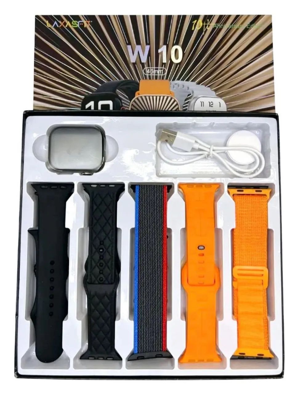 Smartwatch W10 - com 10 pulseiras diversas cores - Foto 2