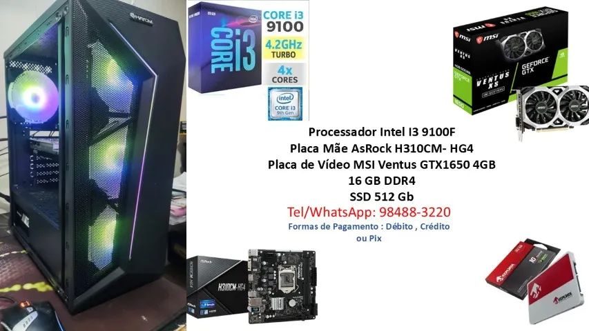 Ram 8gb I3 9100f 2060 Super Pc Gaming I3 9100f Gtx 1650s Pc Gamer