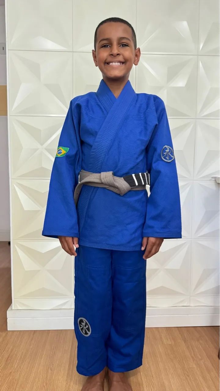 Kimono Marca Keiko Trançado Azul