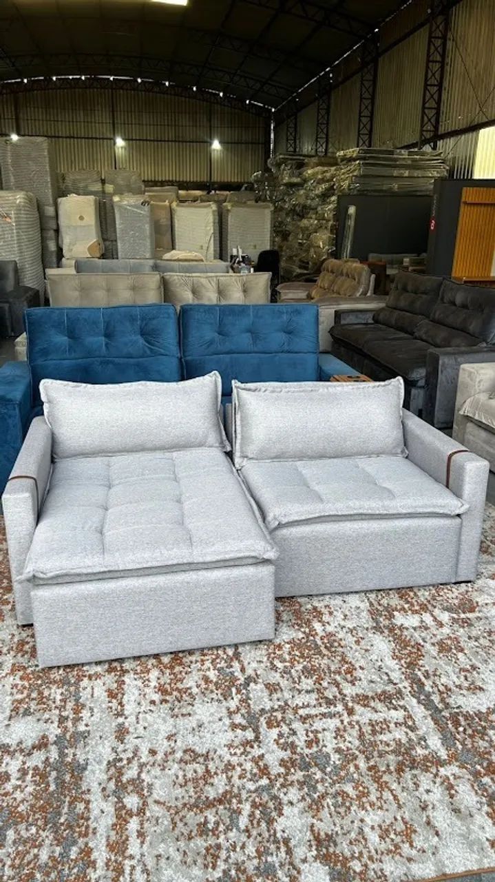 Sofa Retratil 4 Lugares em Linho  - Foto 2