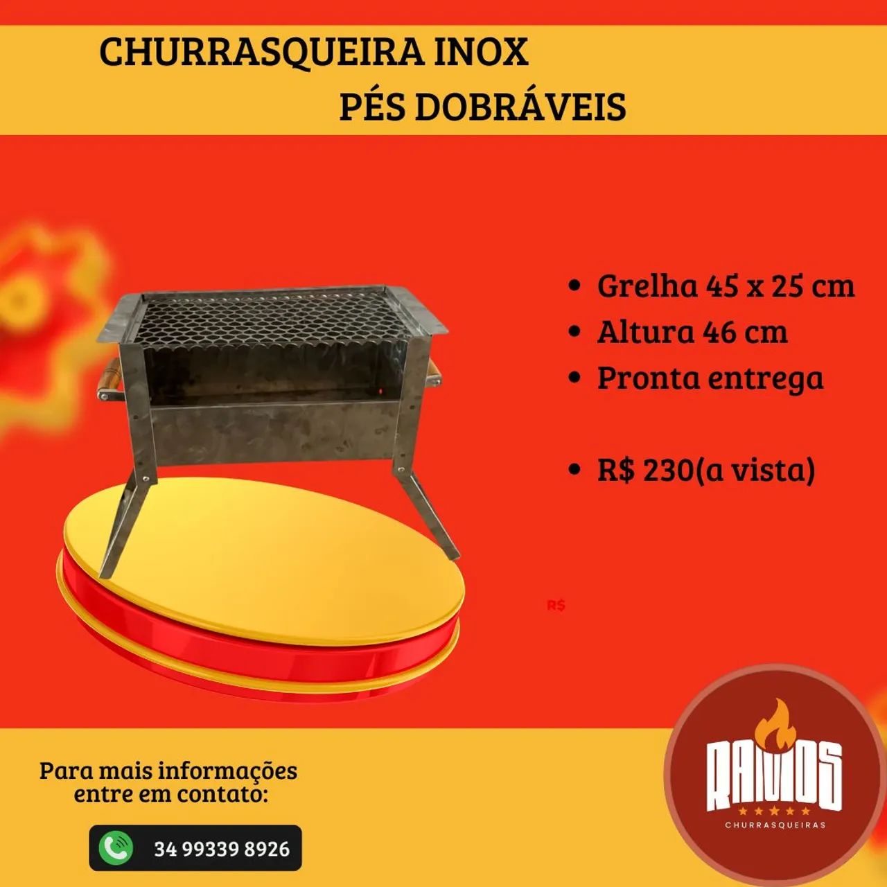 Churrasqueira portátil em INOX - Foto 2