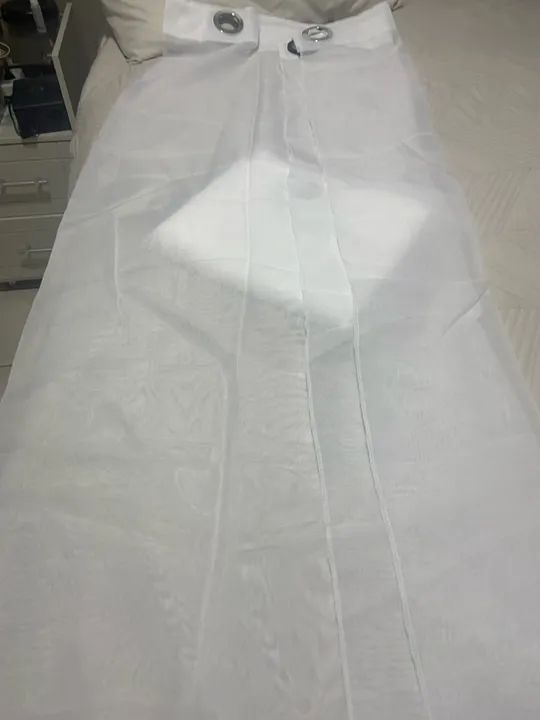 2 partes de cortinas varão em voil branco - Foto 3