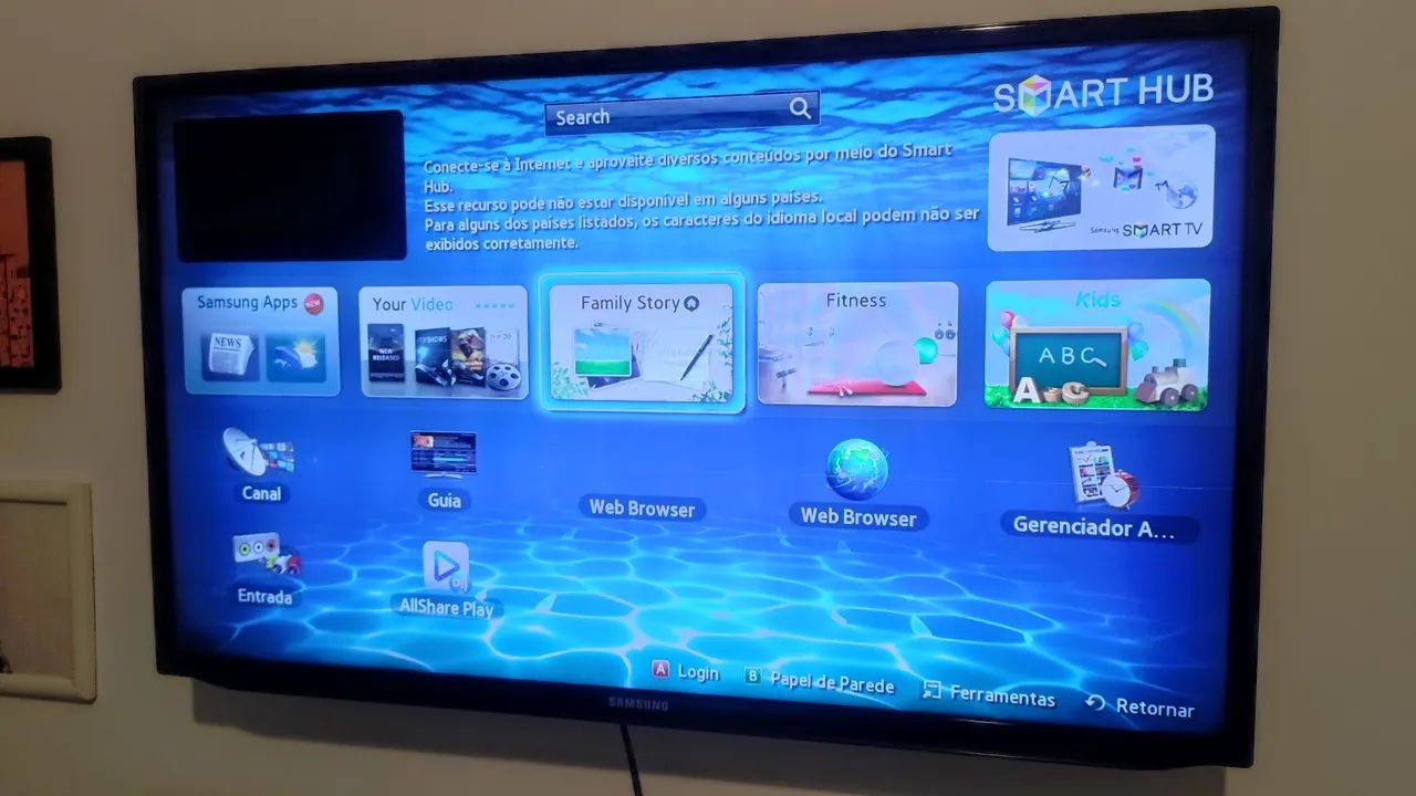 Televisão Samsung hub 