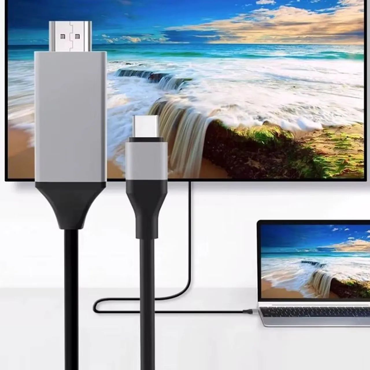Cabo USB-C para HDMI - Espelhamento de Celular com MHL ou Notebook na TV - Foto 3