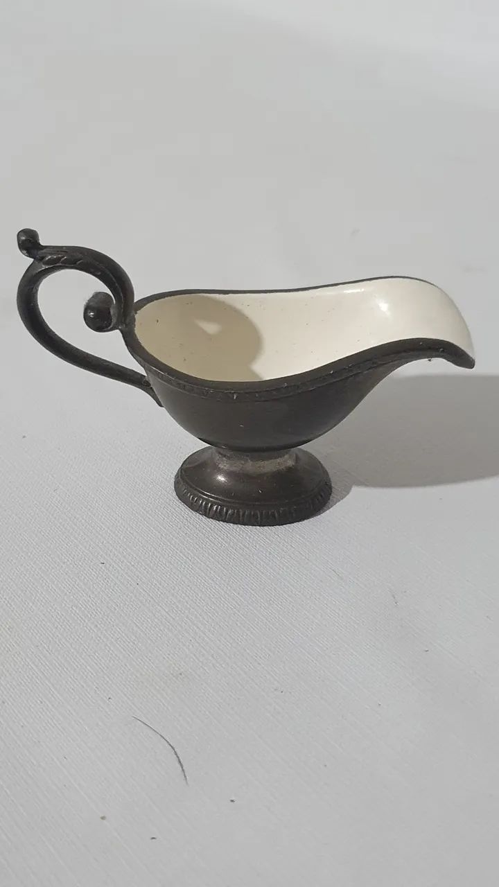 Molheira de metal com interior esmaltado antigo - Foto 5