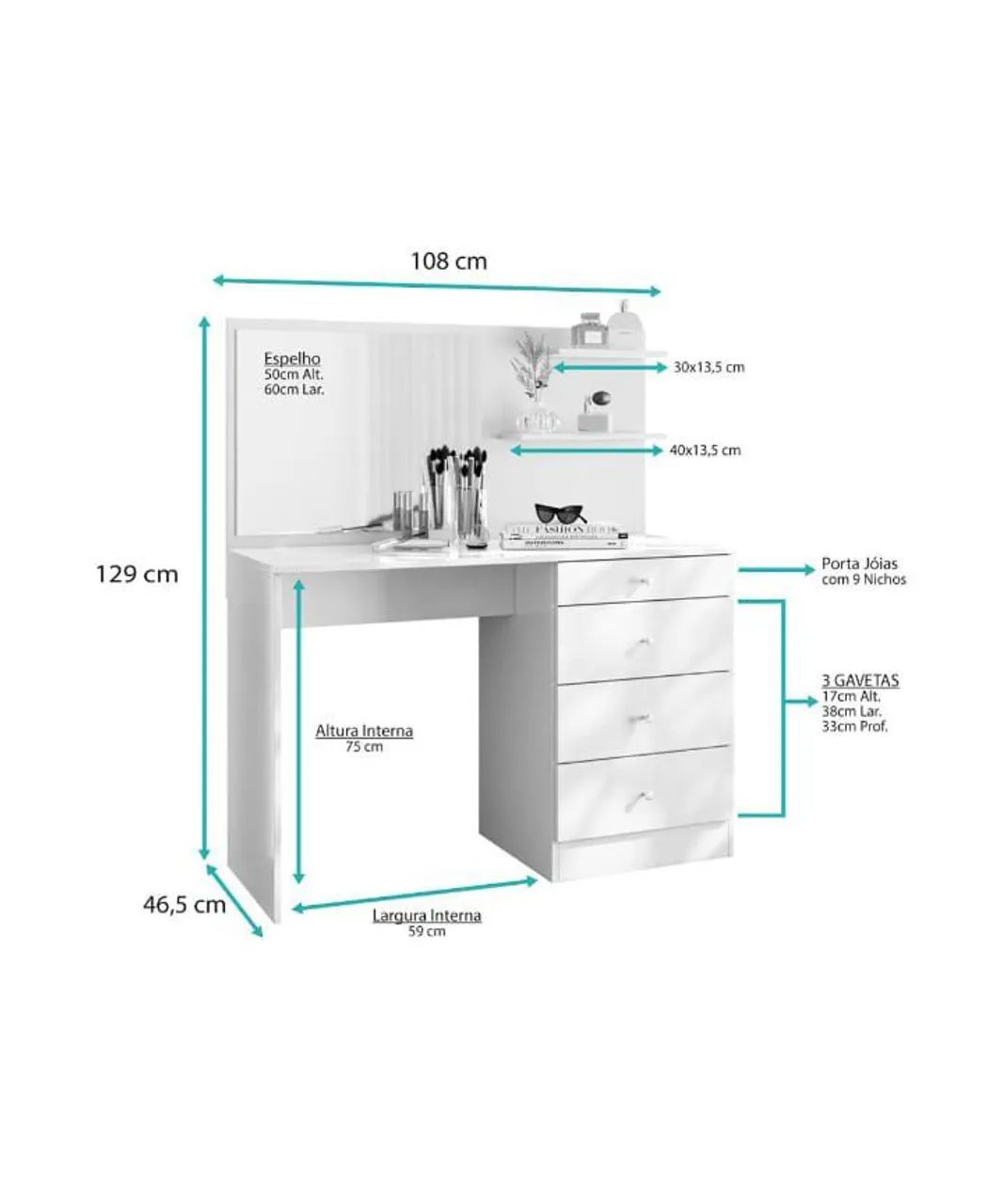 Penteadeira com espelho  - Foto 3