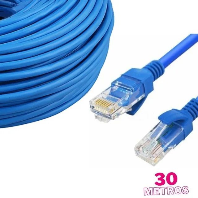 Cabo De Rede Rj 45 Cat5 Patch Cord Montado Com 30 Metros