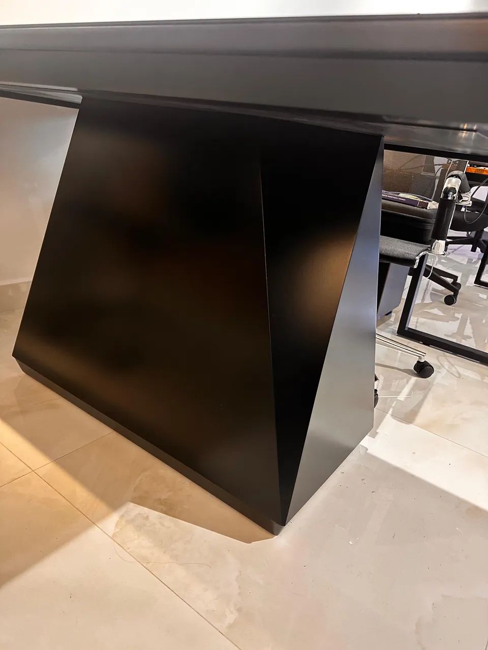 Mesa Vidro Preta Laqueada Jantar ou Escritório - Foto 3