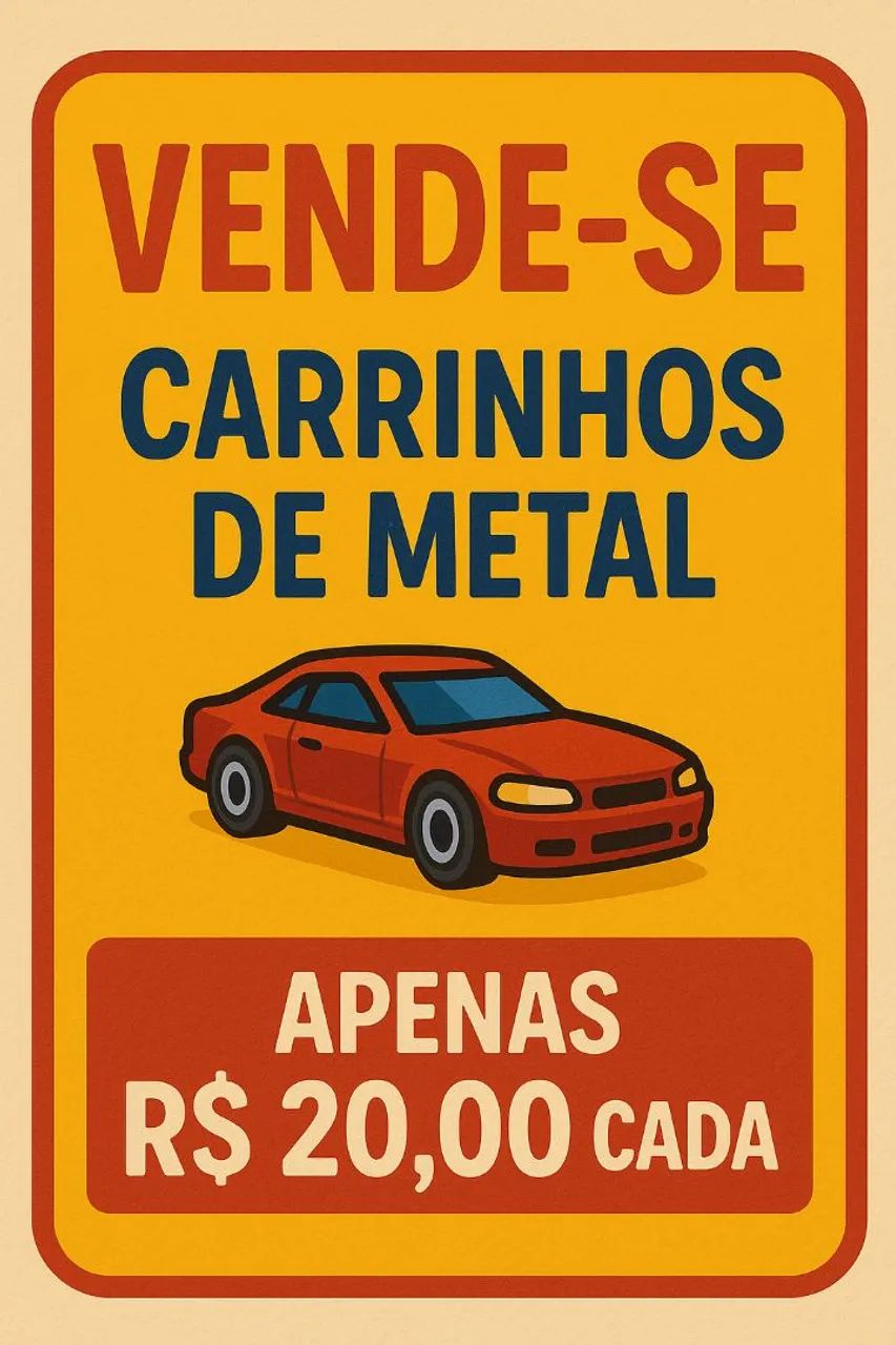 Carrinhos de Metal - R$ 20,00 cada