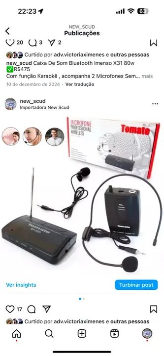 Kit com 2 microfones sem fio  - Foto 4