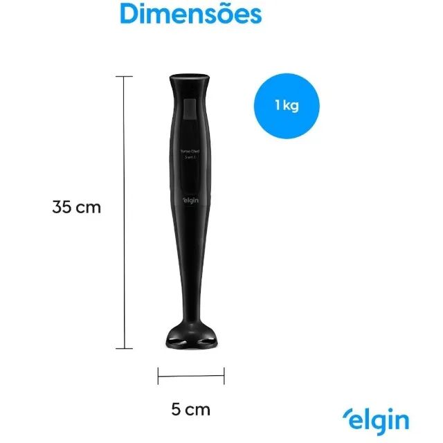 Mixer Turbo Elgin 200W 3 Em 1 Triturador e Fuet Completo Novo + Nota + Garantia - Foto 5