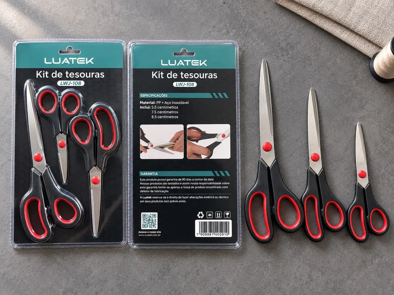 Kit Com 03 Tesouras Luatek - Foto 4