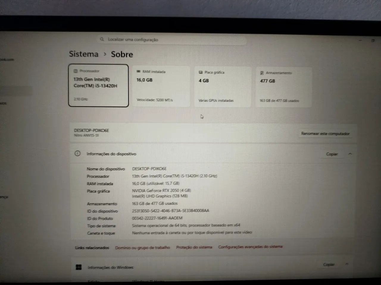 Notebook Acer Nitro V15 RTX 2050 Gamer - Foto 4