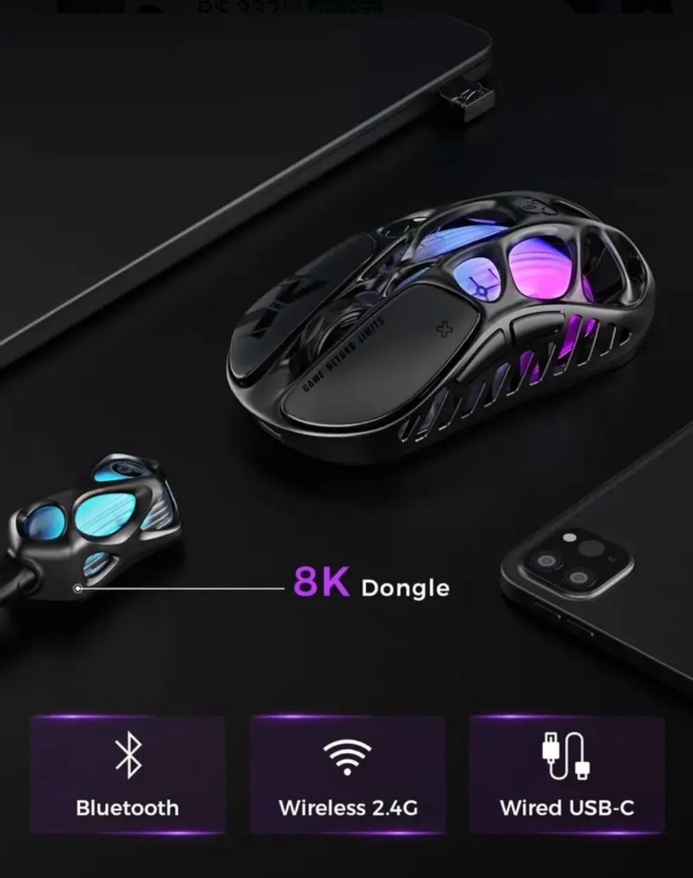 Mouse gamer gravastar Mercury x pro - Foto 3