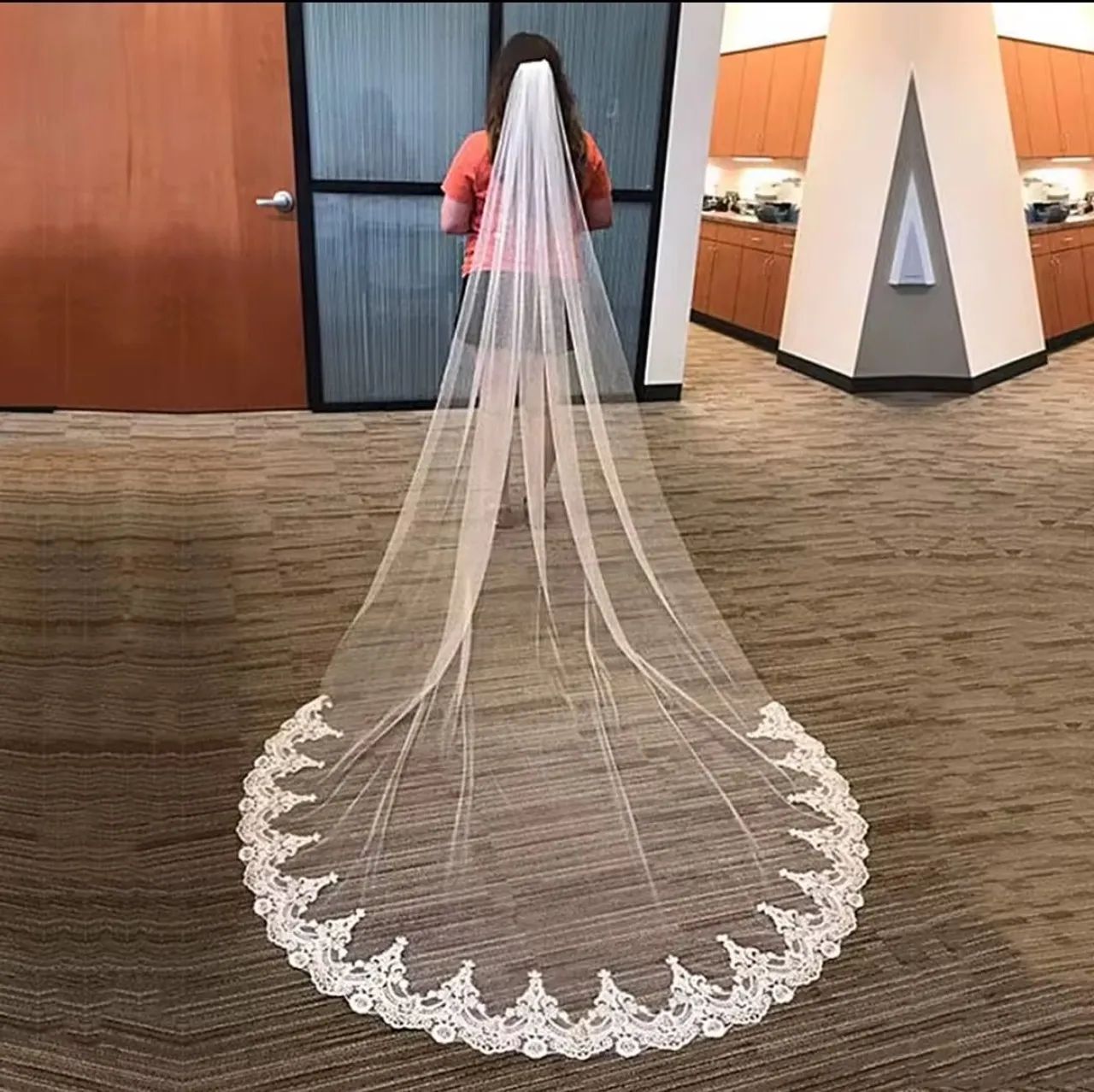 Véu Catedral Casamento Noiva com Bordado 3 metros  - Foto 2