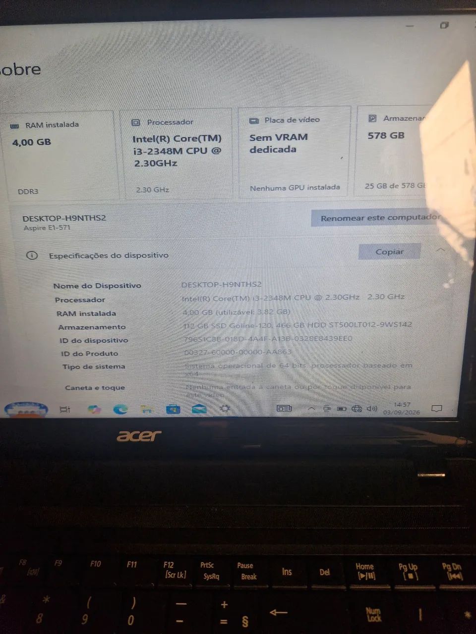 Vendo notebook acer i3 - Foto 4