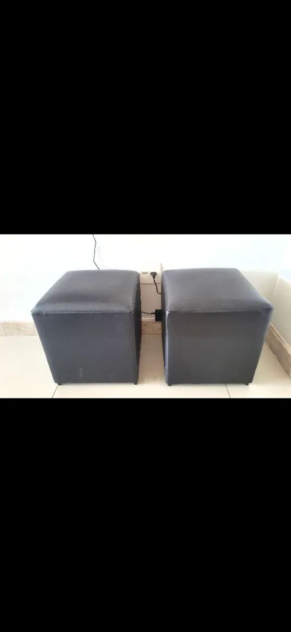 Puff quadrado preto - Foto 3