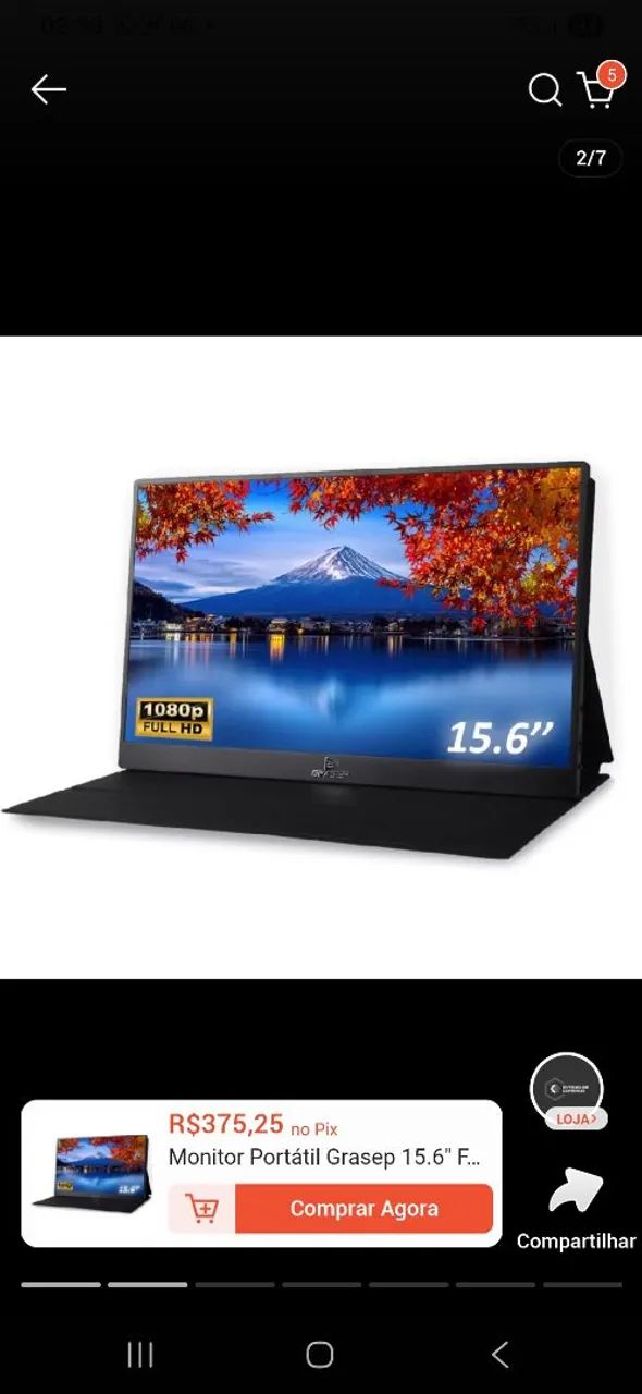 Monitor Portátil Grasep 15.6 Full HD USB-C HDMI